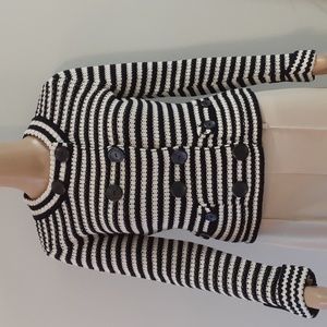 TALBOTS Vintage Knit 100% Mercerized Cotton,‎ small petite, black and white